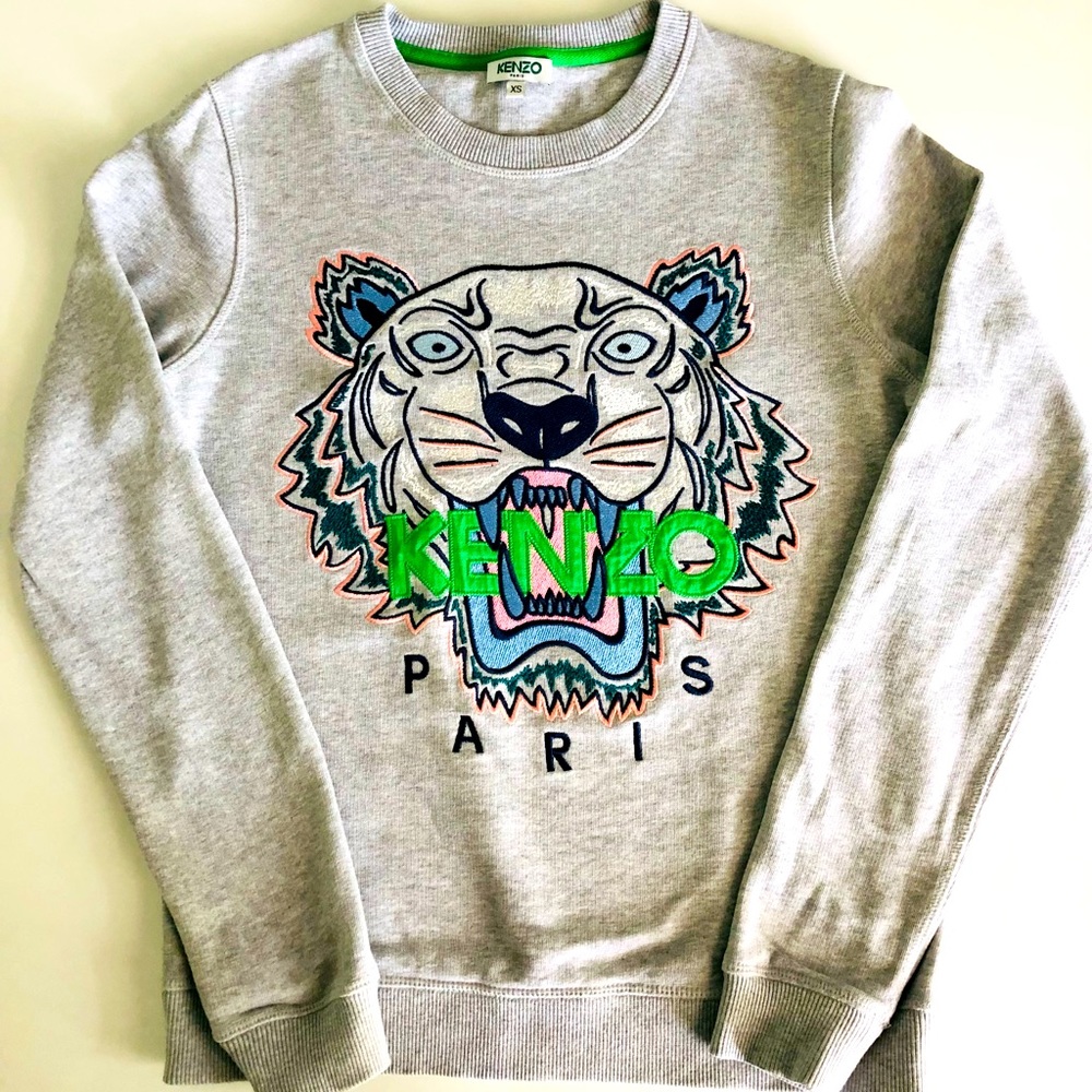 kenzo tiger sweatshirt gray XS